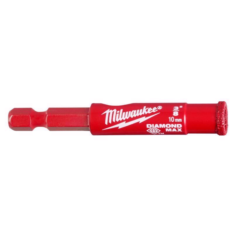 Milwaukee Diamond Max 3/8 in. Diamond Grit Glass/Porcelain/Tile/Stone 3 in. L X 1/4 in. D Hole Saw