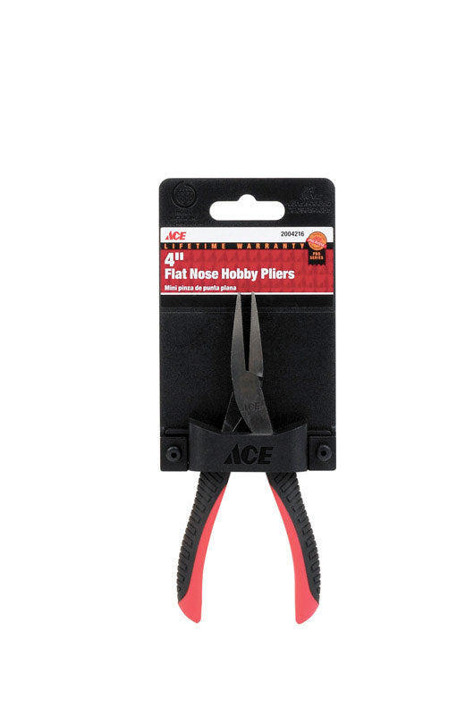 Ace 4 in. Alloy Steel Flat Nose Hobby Pliers