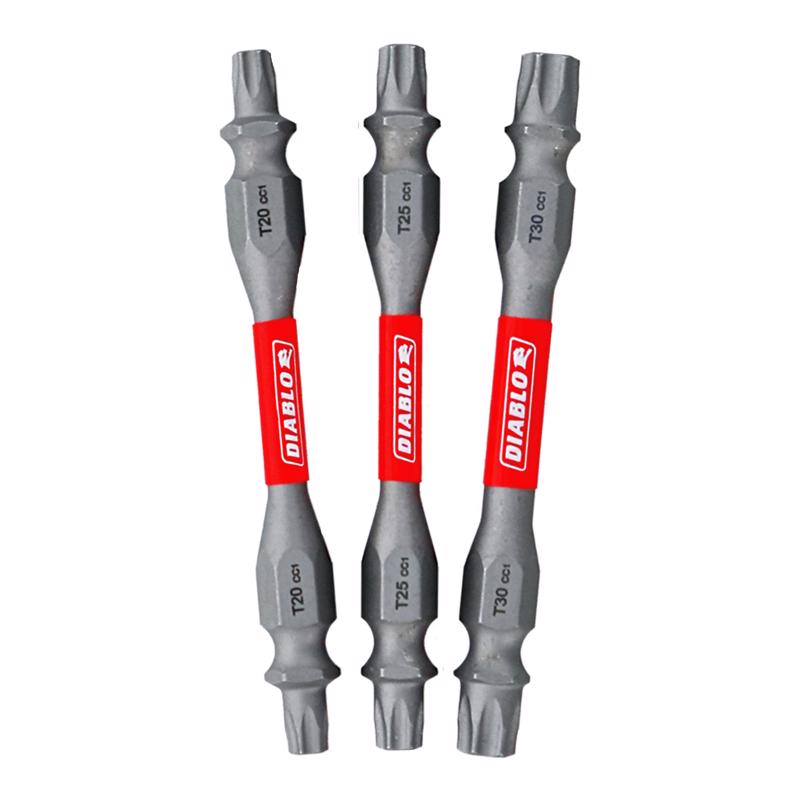 Diablo Square 2-1/2 in. L Double-Ended Screwdriver Bit Set Black Oxide 3 pc