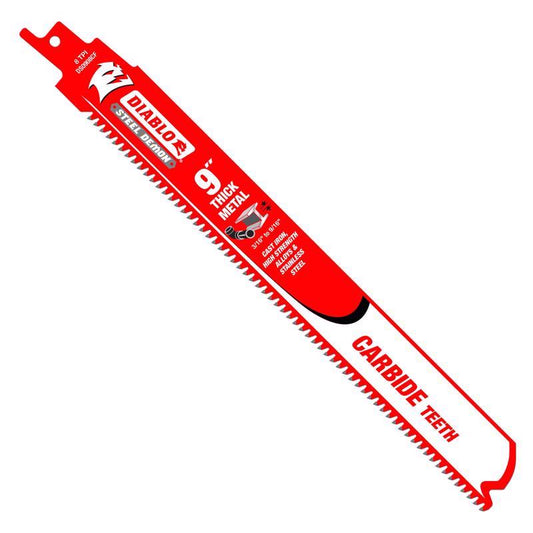 Diablo Steel Demon 9 in. Carbide Tipped Thick Metal Reciprocating Saw Blade 8 TPI 10 pk