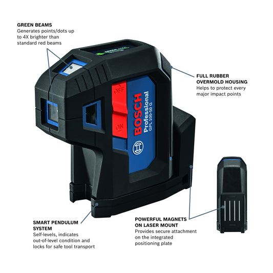 Bosch 5 beam Self Leveling 5 Dot Laser 125 ft. 5 pc