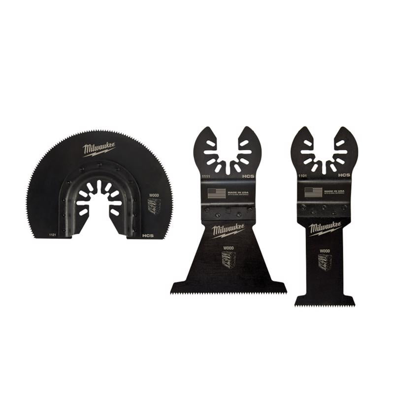 Milwaukee Universal Fit Open-Lok High Carbon Steel Multi-Tool Oscillating Wood Blade 3 pk