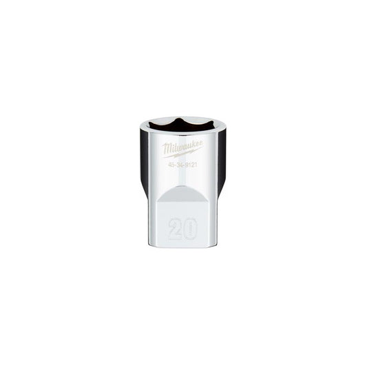 Milwaukee 20 mm X 1/2 in. drive Metric 6 Point Standard Socket 1 pc