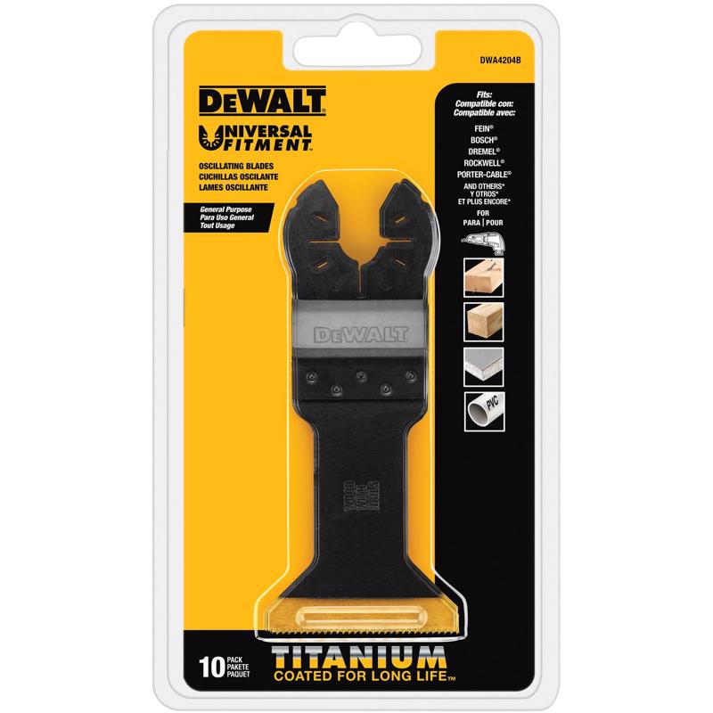 DeWalt Universal Fitment Bi-Metal Wide Oscillating Blade Nail-Embedded Wood 10 pk