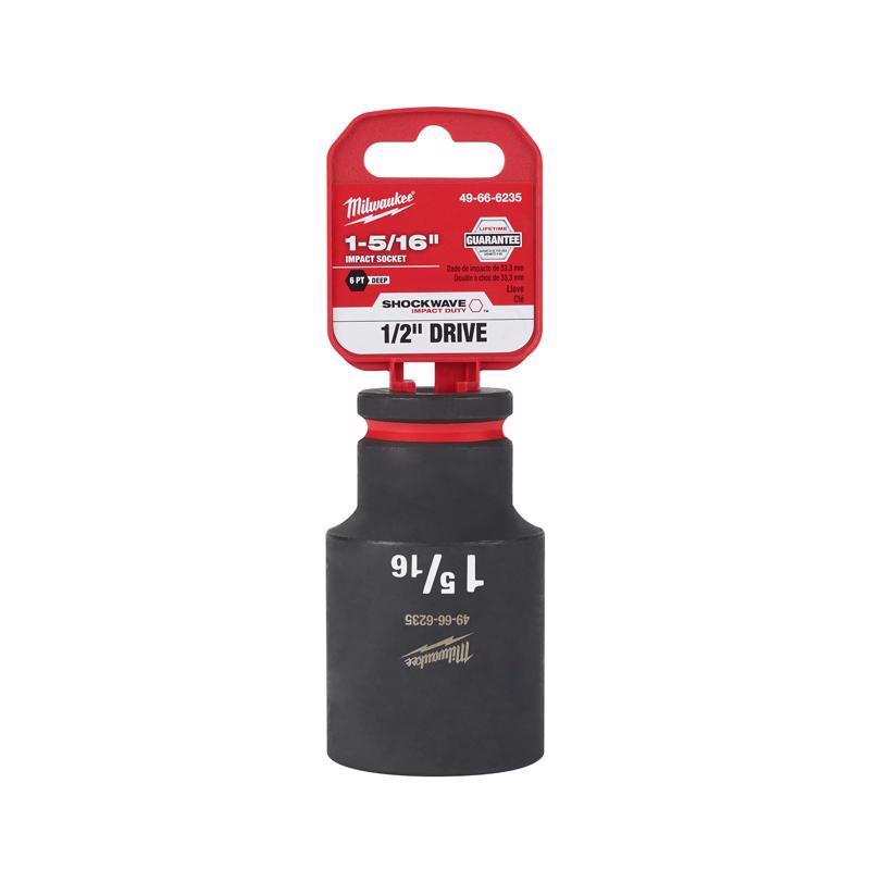 Milwaukee Shockwave 1-5/16 in. X 1/2 in. drive SAE 6 Point Deep Impact Socket 1 pc