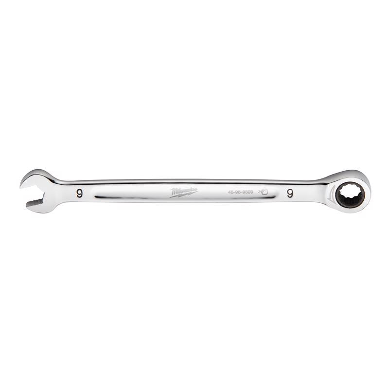 Milwaukee 9 mm X 9 mm 12 Point Metric Ratcheting Combination Wrench 6.14 in. L 1 pc