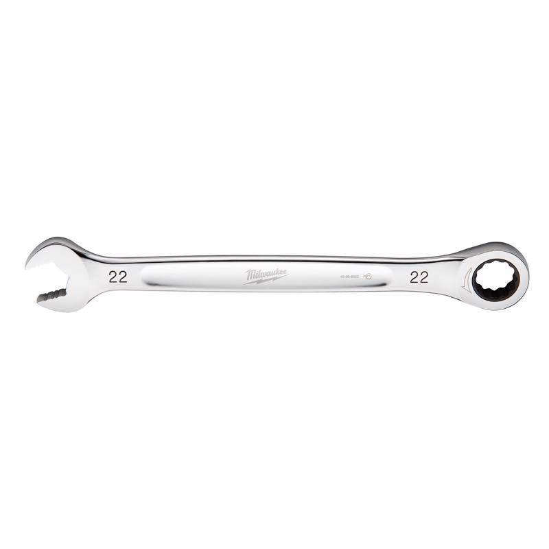 Milwaukee 22 mm X 22 mm 12 Point Metric Ratcheting Combination Wrench 10.14 in. L 1 pc
