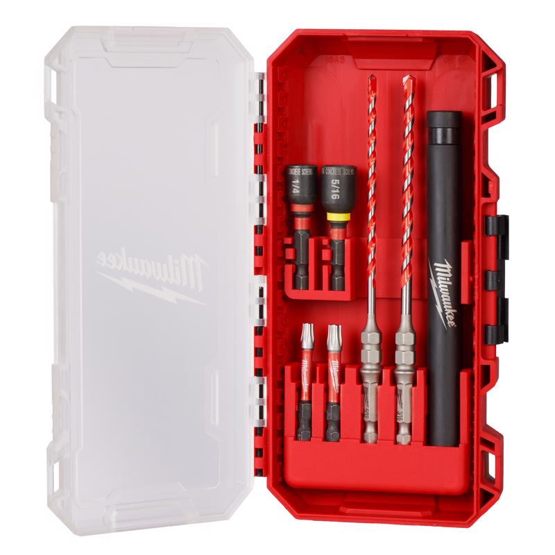 Milwaukee Shockwave 7.74 in. L Carbide Hammer Drill Bit Set Hex Shank 7 pc