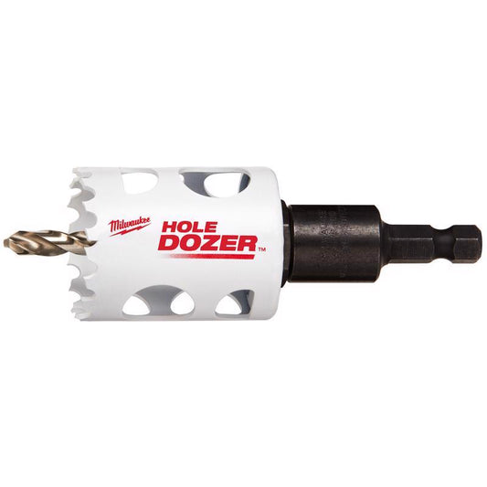 Milwaukee Hole Dozer 1-1/2 in. Bi-Metal 2.7 in. L X 3/8 in. D Hole Saw with Arbor and Pilot Bit