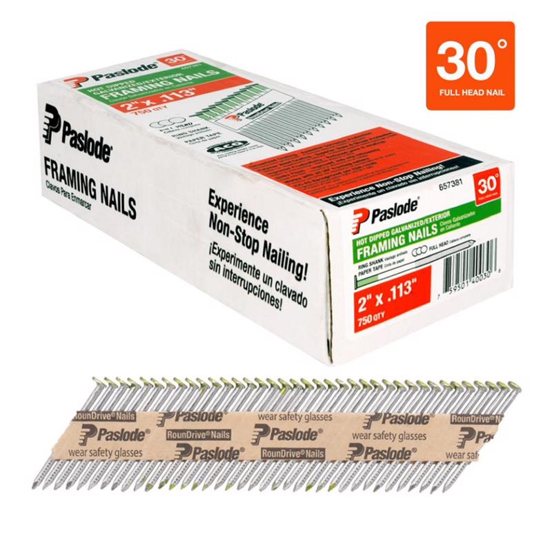 Paslode 2 in. Framing Hot-Dipped Galvanized Steel Nail Full Round Head
