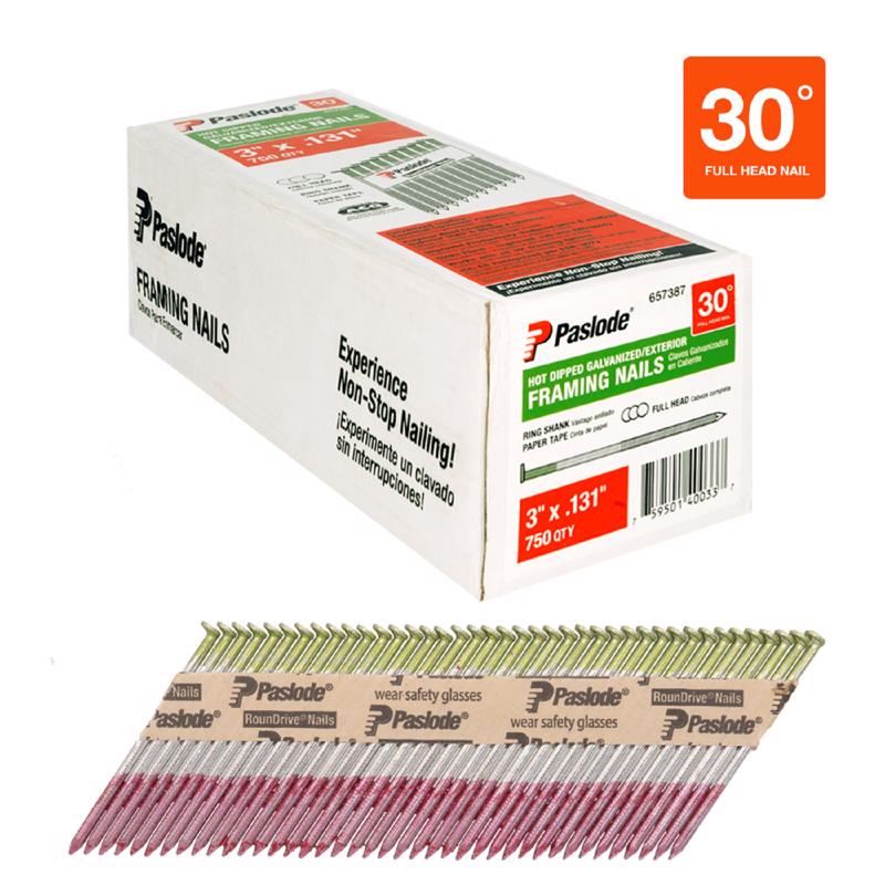 Paslode 3 in. Framing Hot-Dipped Galvanized Steel Nail Full Round Head