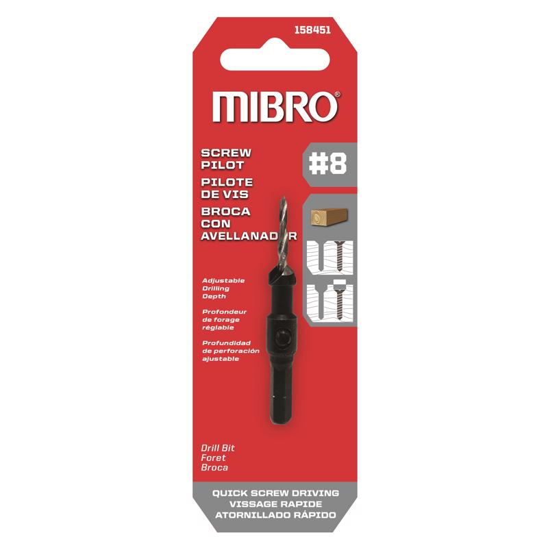 Richelieu Mibro #8 Steel Screw Pilot Drill Bit Straight Shank 1 pk