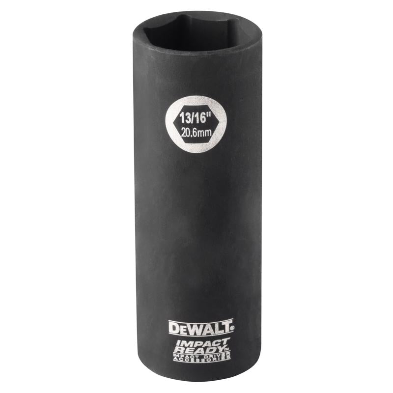 DeWalt 13/16 in. X 1/2 in. drive SAE 6 Point Deep Socket 1 pc