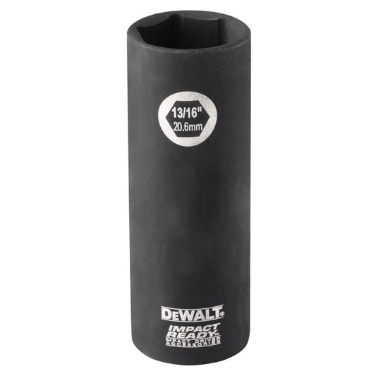 DeWalt 13/16 in. X 1/2 in. drive SAE 6 Point Deep Socket 1 pc
