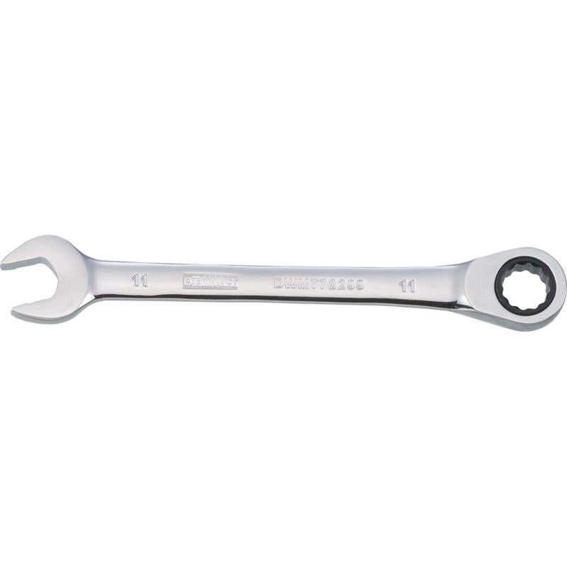 DeWalt 11 mm X 11 mm 12 Point Metric Ratcheting Combination Wrench 5-25/32 in. L 1 pc