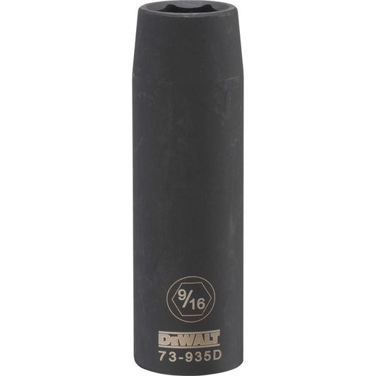 DeWalt 9/16 in. X 1/2 in. drive SAE 6 Point Deep Impact Socket 1 pc