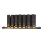 DeWalt 1/2 in. X 1/2 in. drive SAE 6 Point Deep Impact Socket 7 pc