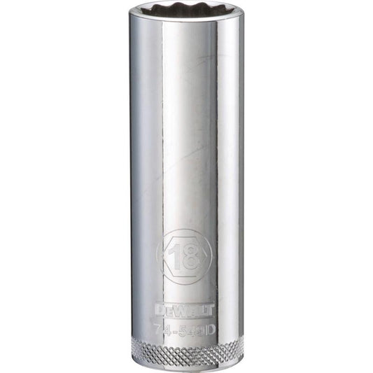 DeWalt 18 mm X 1/2 in. drive Metric 12 Point Deep Socket 1 pc