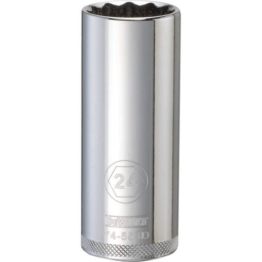DeWalt 24 mm X 1/2 in. drive Metric 12 Point Deep Socket 1 pc