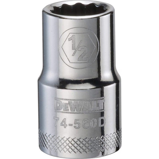 DeWalt 1/2 in. X 1/2 in. drive SAE 12 Point Socket 1 pc