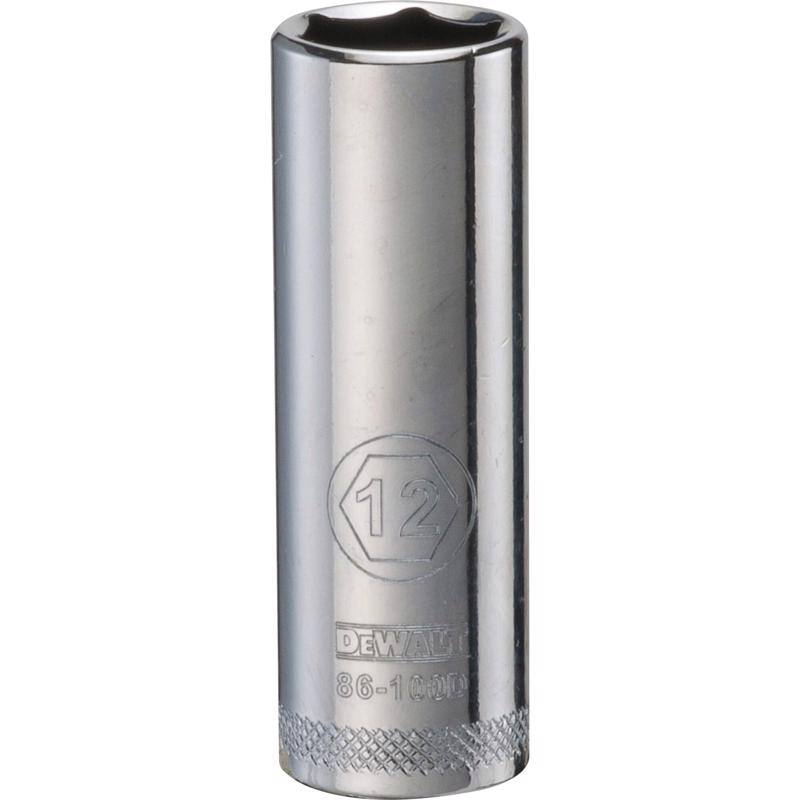 DeWalt 12 mm X 1/4 in. drive Metric 6 Point Deep Socket 1 pc