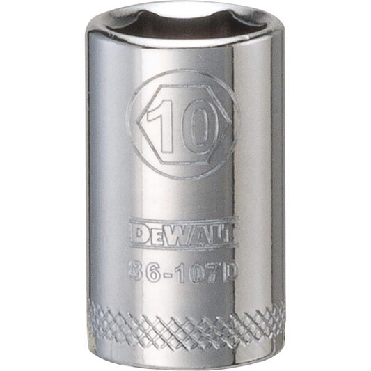 DeWalt 10 mm X 1/4 in. drive Metric 6 Point Socket 1 pc