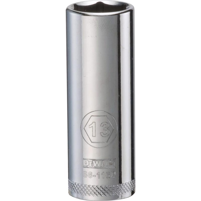 DeWalt 13 mm X 1/4 in. drive Metric 6 Point Deep Socket 1 pc