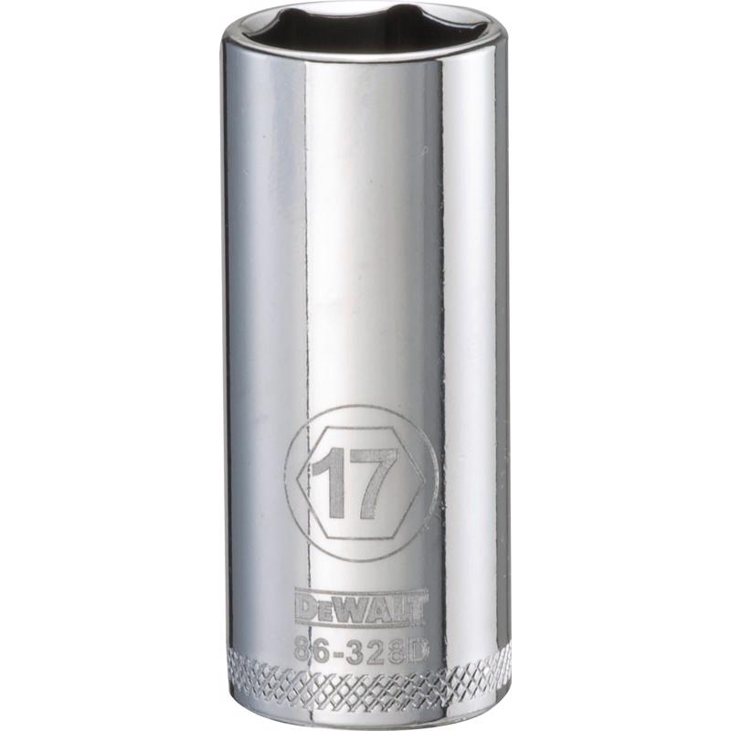 DeWalt 17 mm X 3/8 in. drive Metric 6 Point Deep Socket 1 pc