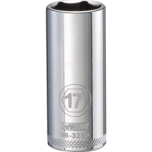 DeWalt 17 mm X 3/8 in. drive Metric 6 Point Deep Socket 1 pc