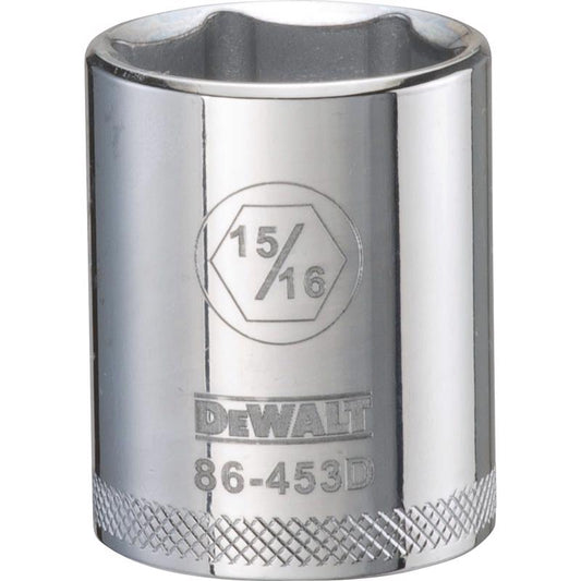 DeWalt 15/16 in. X 1/2 in. drive SAE 6 Point Socket 1 pc