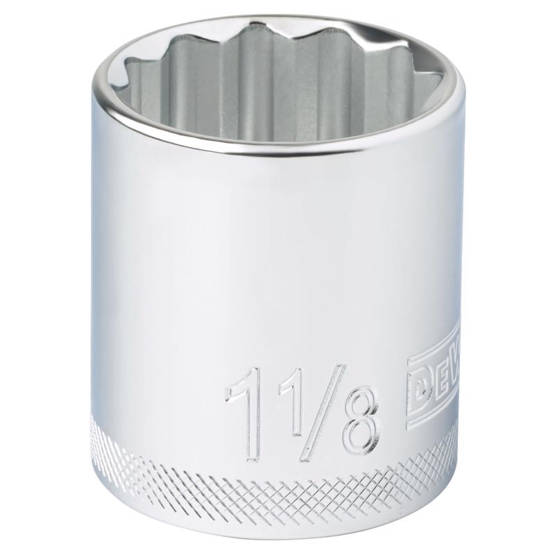 DeWalt 1-1/8 in. X 1/2 in. drive SAE 12 Point Socket 1 pc