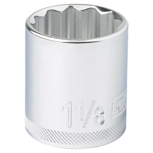 DeWalt 1-1/8 in. X 1/2 in. drive SAE 12 Point Socket 1 pc