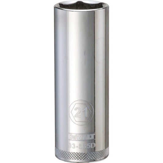 DeWalt 21 mm X 1/2 in. drive Metric 6 Point Deep Socket 1 pc