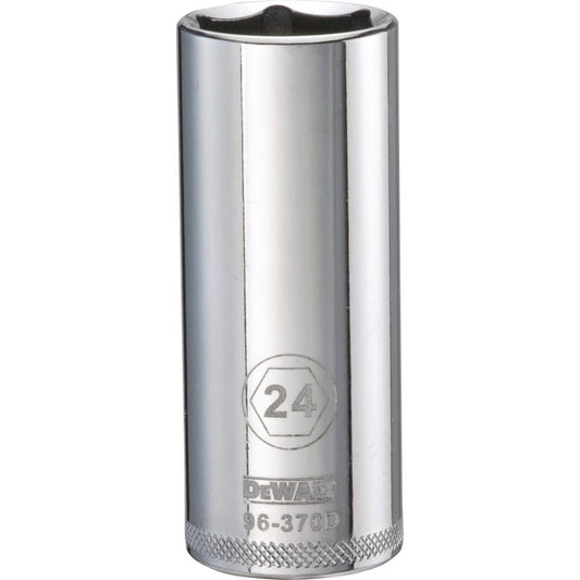DeWalt 24 mm X 1/2 in. drive Metric 6 Point Deep Socket 1 pc