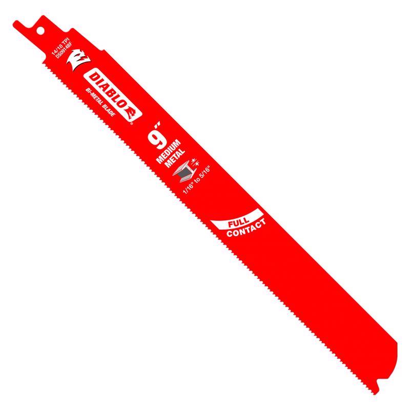 Diablo 9 in. Bi-Metal Reciprocating Saw Blade 14/18 TPI 1 pk