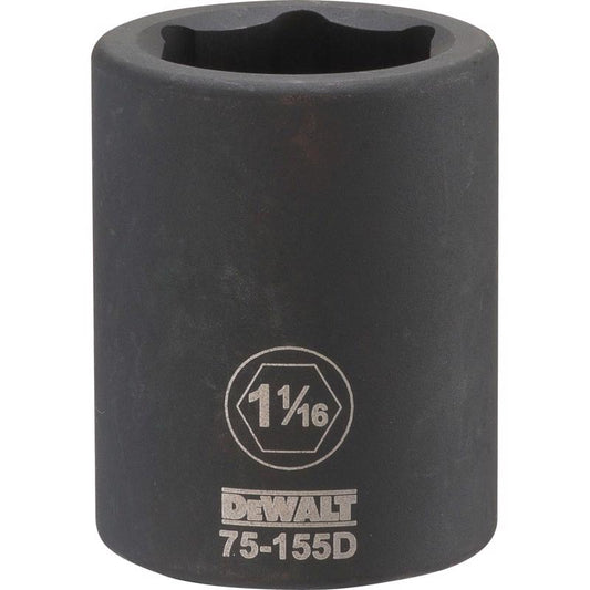 DeWalt 1-1-16 in. X 3/4 in. drive SAE 6 Point Impact Socket 1 pc