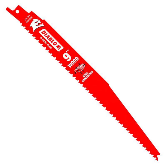 Diablo 9 in. Bi-Metal Nail Embedded Wood Reciprocating Saw Blade 4/6 TPI 200 pk