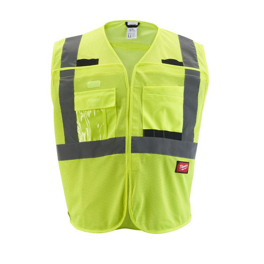 Milwaukee ANSI Type R Class 2 Breakaway Reflective High Visibility Mesh Safety Vest Yellow L/XL