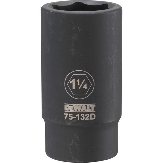 DeWalt 1-1/4 in. X 3/4 in. drive SAE 6 Point Deep Impact Socket 1 pc