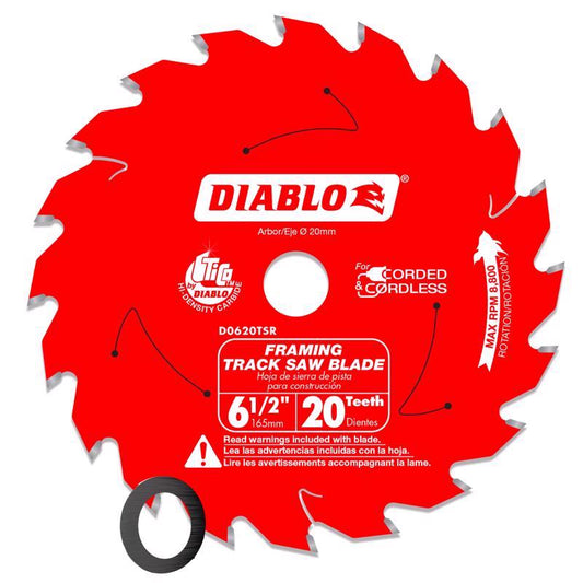Diablo James Hardie 6-1/2 in. D X 20 mm Polycrystalline Diamond Track Saw Blade 4 teeth 1 pk