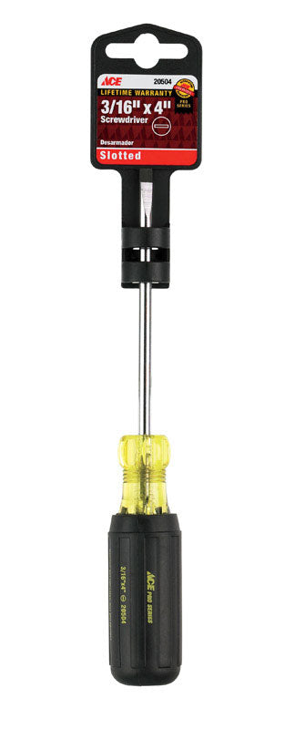 Ace 3/16 in. X 4 in. L Slotted Screwdriver 1 pc