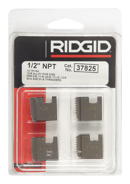 RIDGID Alloy Steel SAE Pipe Threading Die 1/2 in. 4 pc