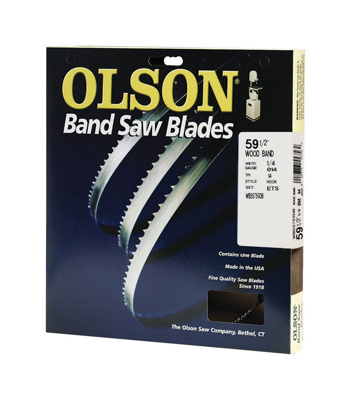Olson  59.5 in. L x 0.3 in. W x 0.01 in.  Carbon Steel  Band Saw Blade  14 TPI Regular teeth  1 pk