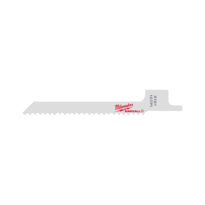 Milwaukee SAWZALL 3-5/8 in. Bi-Metal SUPER Reciprocating Saw Blade 10 TPI 5 pk