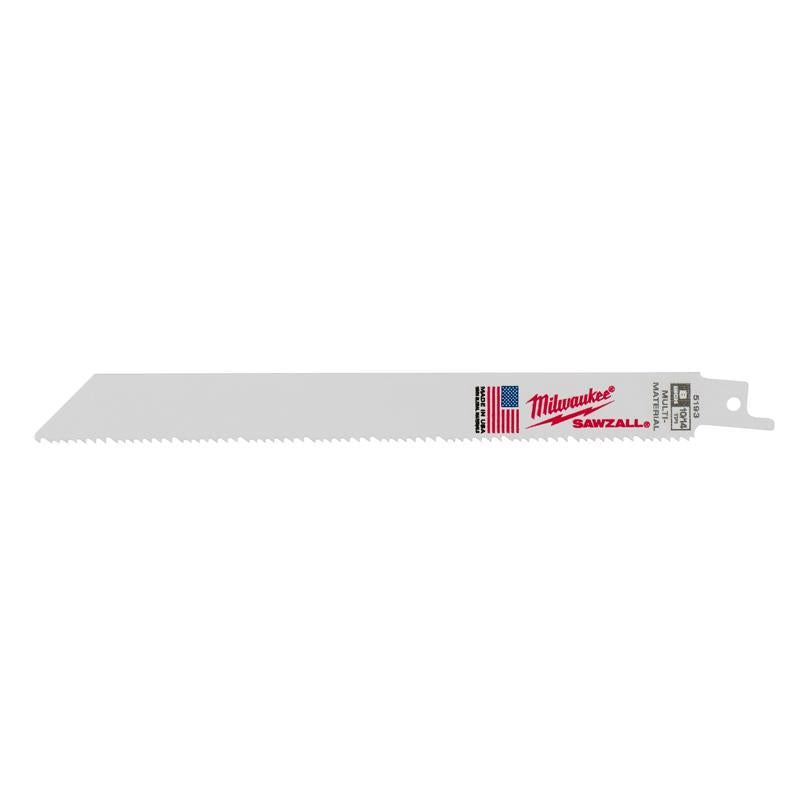 Milwaukee Sawzall 8 in. Bi-Metal Double Duty Upgrade Reciprocating Saw Blade 10/14 TPI 5 pk