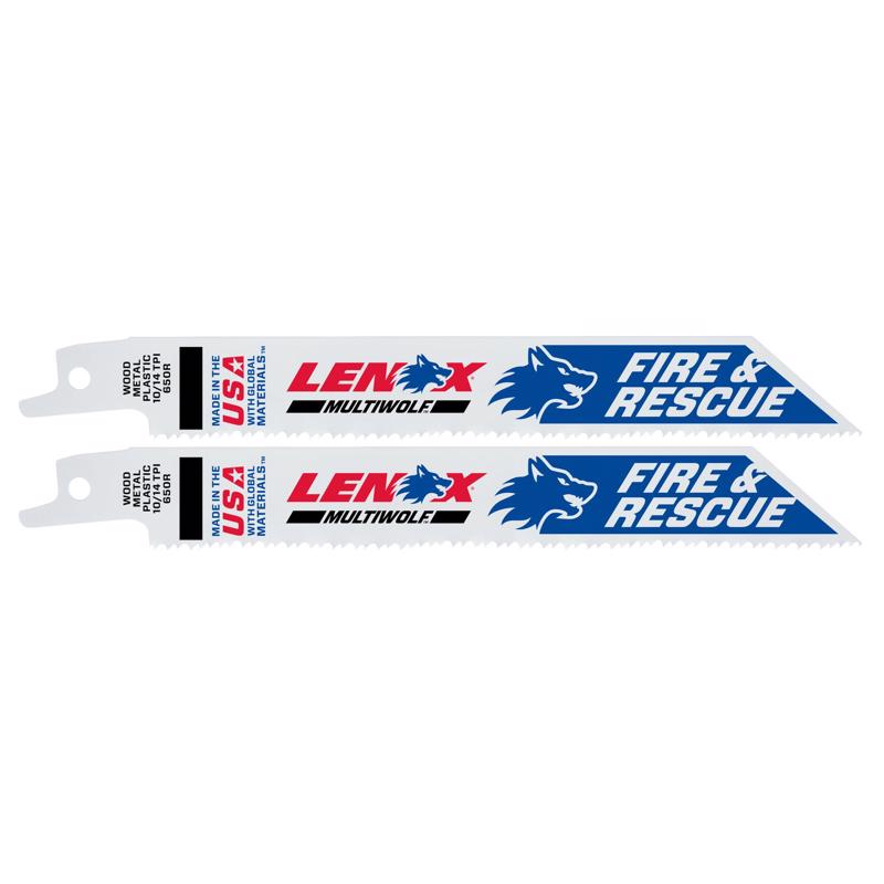 Lenox MULTIWOLF 6 in. Bi-Metal WAVE EDGE Reciprocating Saw Blade 10/14 TPI 2 pk