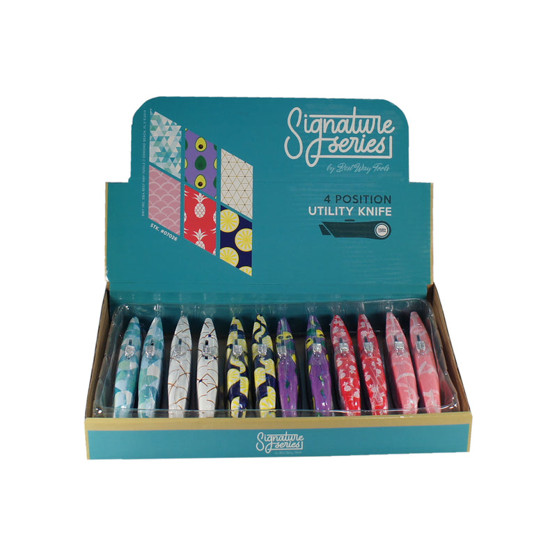 Best Way Tools Signature Series 12 in. Retractable Floral Utility Knife Assorted 12 pc
