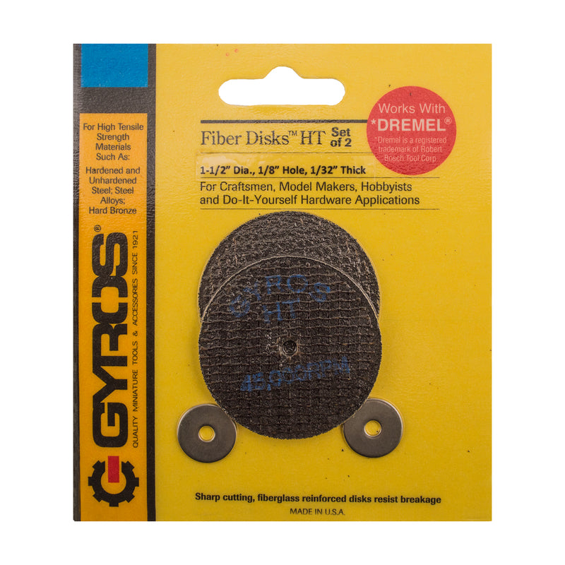 Gyros Tools  Fiber Disk HT  1-1/2 in. Dia. x 1/8 in.  Fiberglass  Cutting Disc  2 pc.