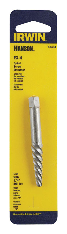 Irwin Hanson 1/4 in. X 1/4 in. D Carbon Steel Spiral Screw Extractor 6 in. 1 pc