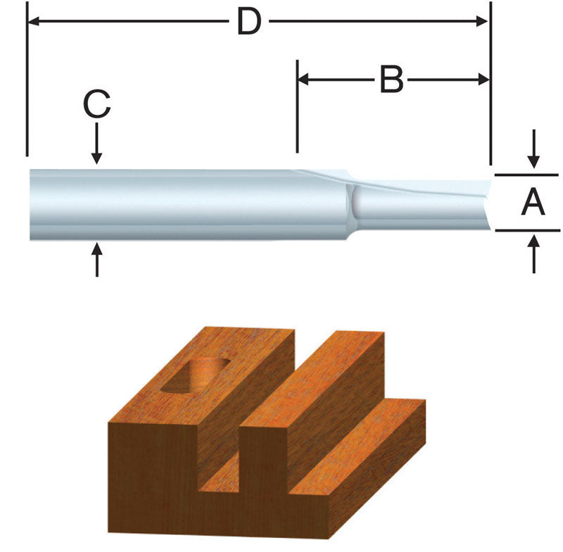 Vermont American 3/16 in. D X 2 in. L Carbide Tipped 1-Flute Straight Router Bit